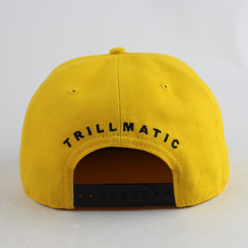 "Black Script" Yellow w/ Suede Snapback Hat