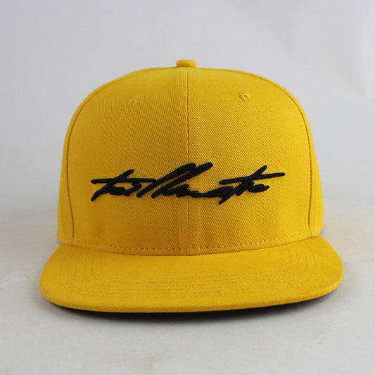 "Black Script" Yellow w/ Suede Snapback Hat